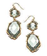 Blu Bijoux Warped Double Drop Crystal Earrings